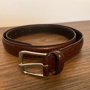 Genuine leather Italian style crocodile-embossed texture belt, size 38